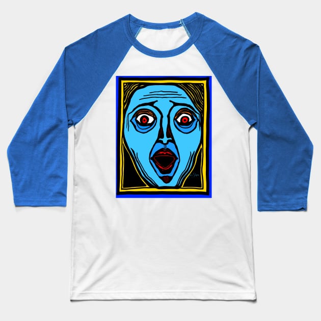 Fright Face Baseball T-Shirt by JSnipe